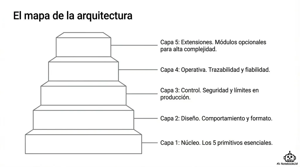 El mapa de la arquitectura: las 5 capas de un agente de IA