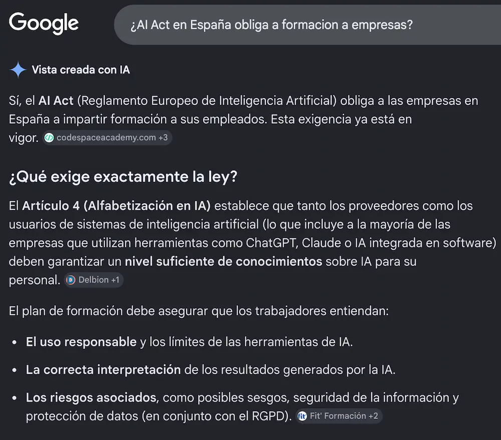 La AI Act respondida por Google