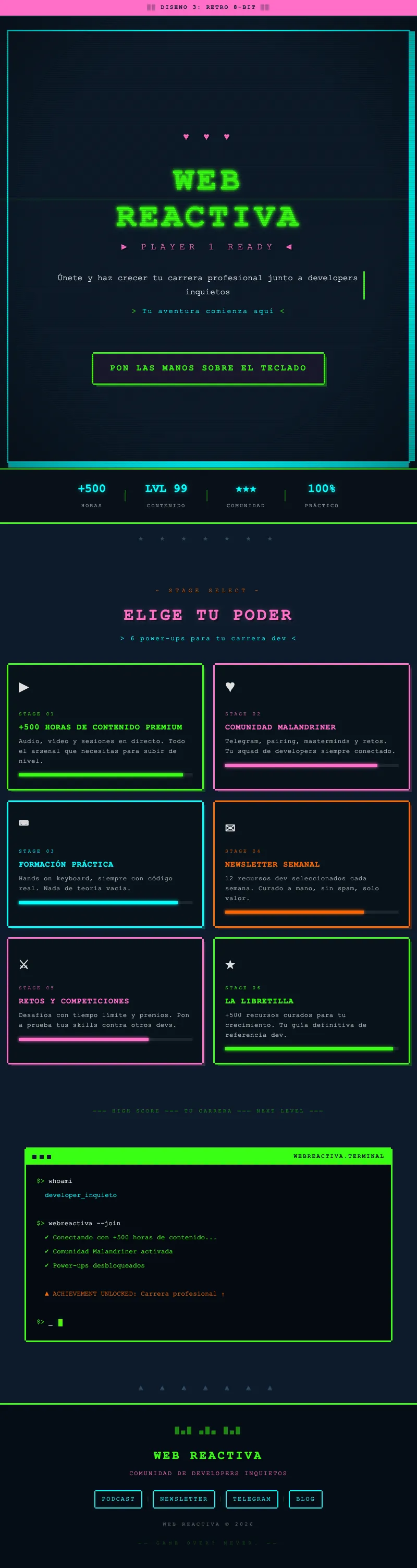 Diseño de tipo retro con frontend-design skill