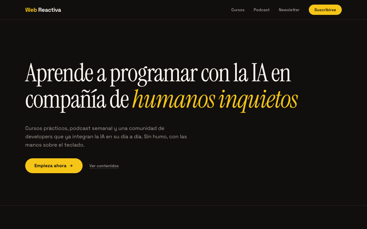 Versión 2: después de aplicar las skills de Impeccable