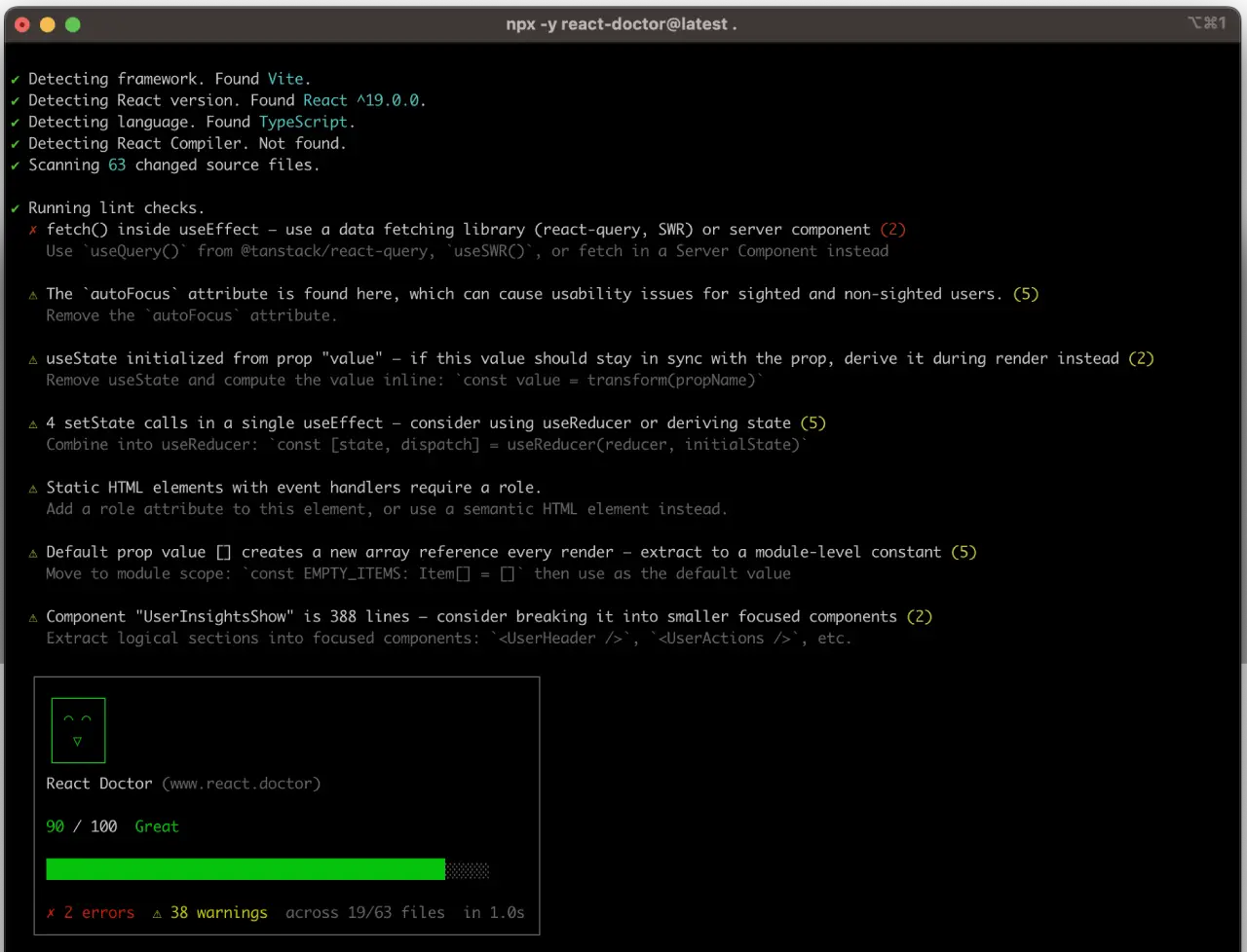 React Doctor ejemplo