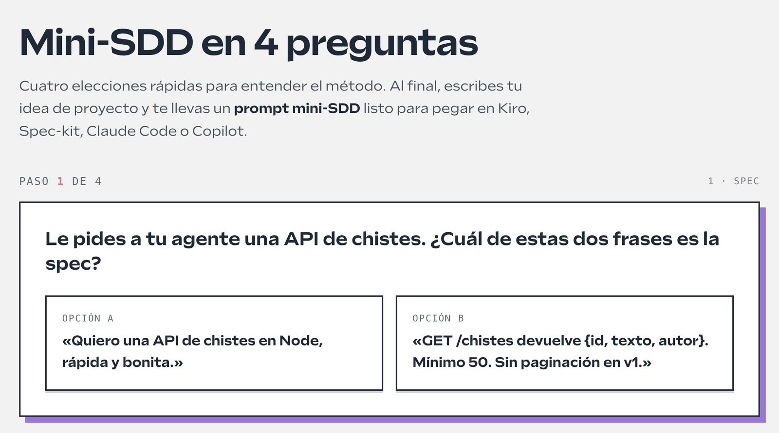 ¿Sabrías distinguir una spec de un deseo?