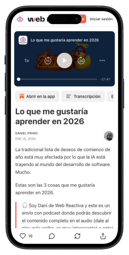 Web Reactiva · Programa con IA Newsletter + Podcast
