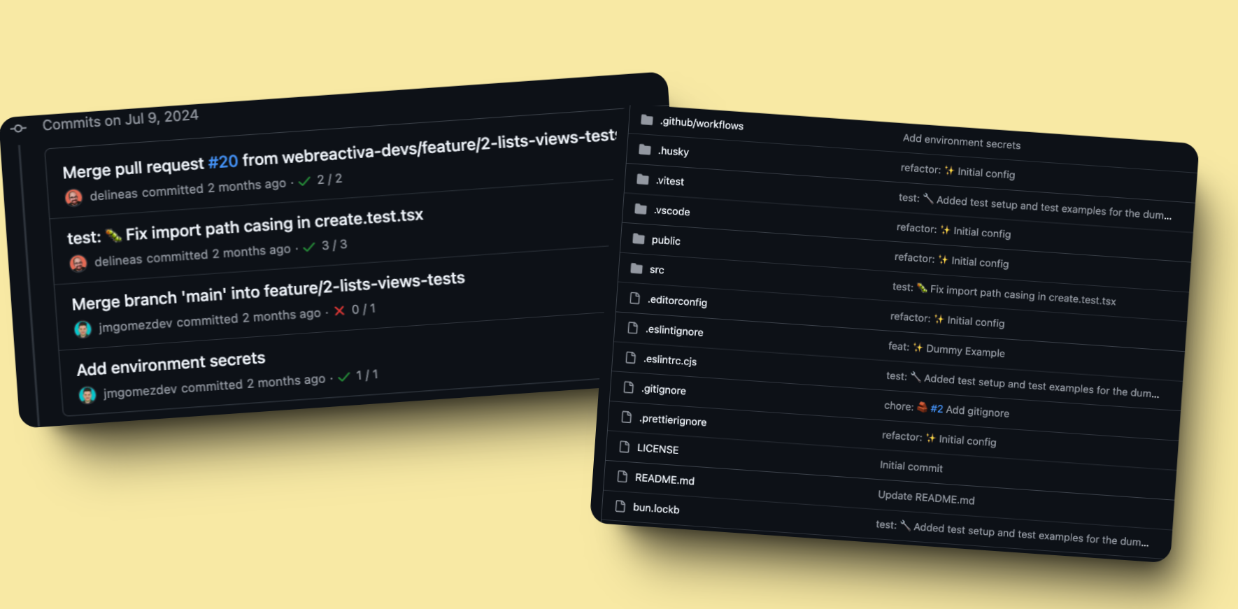 Capturas de github de developer contra las cuerdas